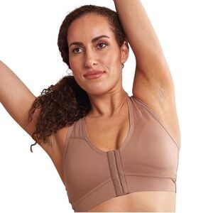 AnaOno Beige Front Closure Post-Surgery Wireless Bra 2XL Adjustable Straps